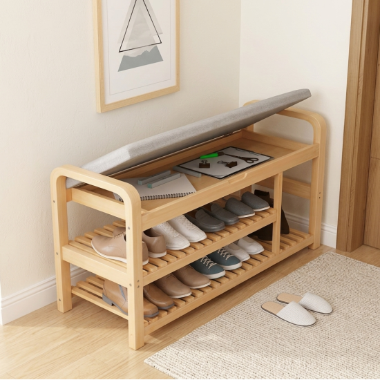 Wooden Bench With Storage